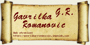 Gavrilka Romanović vizit kartica